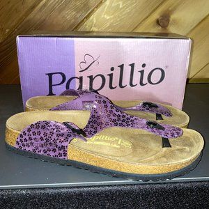 New Papillio by Birkenstock Purple Gizeh Sandals Size 41/10 (Box 94)